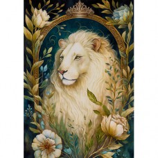 DUTCH LADY DESIGNS GREETING CARD White Lion